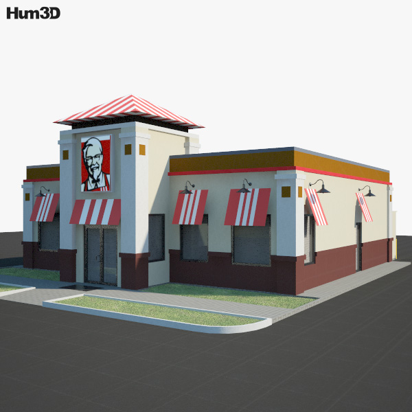 KFC Restaurant 01 3D-Modell