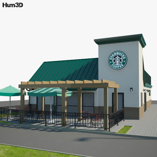 Starbucks 음식점 03 3D 모델 