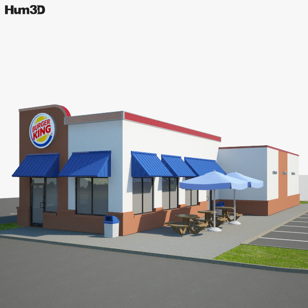 Burger King 음식점 01 3D 모델 