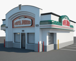Papa John's Pizza 음식점 01 3D 모델 