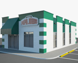 Papa John's Pizza Restaurant 02 3D model