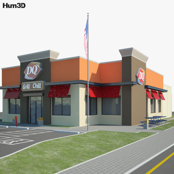 Dairy Queen Restaurant 02 3D-Modell