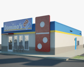 Domino's Pizza Restaurante 02 Modelo 3d