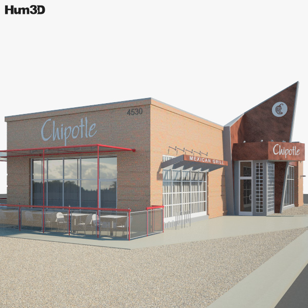 Chipotle Mexican Grill Restaurant 01 3D model