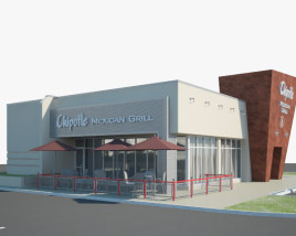Chipotle Mexican Grill Restaurante 02 Modelo 3D