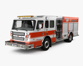 Rosenbauer TP3 Pumper Fire Truck with HQ interior 2022 3D model