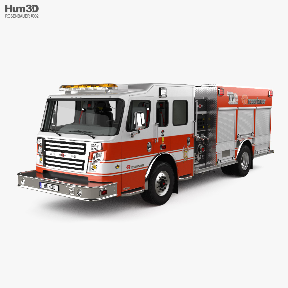 Rosenbauer TP3 Pumper 消防車 HQインテリアと 2015 3Dモデル