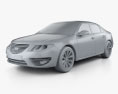 Saab 9-5 2010 3D-Modell clay render