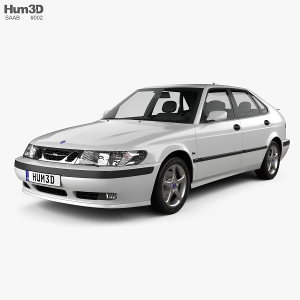 Saab 9-3 掀背车 5门 2001 3D模型