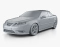 Saab 9-3 コンバーチブル 2008 3Dモデル clay render