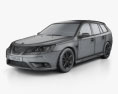 Saab 9-3 Sport Combi 2013 3d model wire render