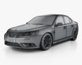 Saab 9-3 Sport sedan 2013 3d model wire render