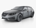Saab 9-5 Sport Combi 2013 3d model wire render