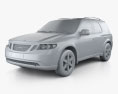 Saab 9-7X 2009 3d model clay render