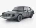 Saab 900 GLE combi 1994 3D-Modell wire render