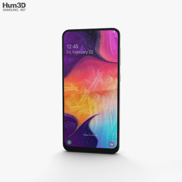 Samsung Galaxy A50 Bianco Modello 3D
