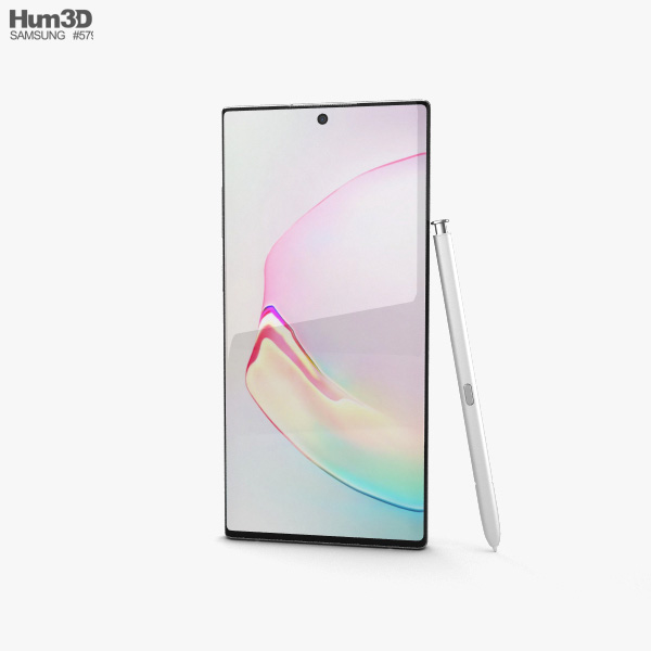 Samsung Galaxy Note 10 Plus Aura White Modello 3D