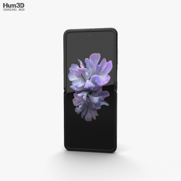 Samsung Galaxy Z Flip Mirror Nero Modello 3D