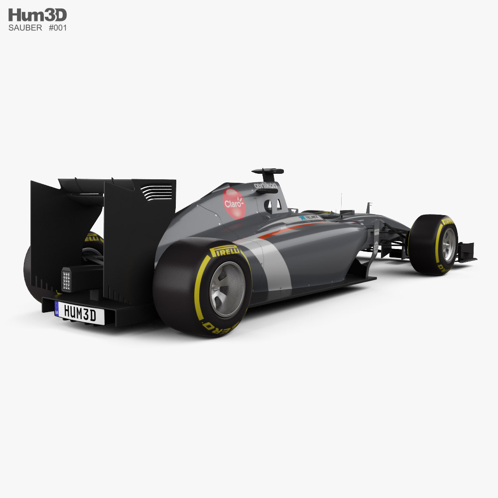 Sauber C33 2014 3D-Modell Rückansicht