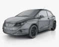 Seat Ibiza Sport Coupe 3-door 2014 3d model wire render
