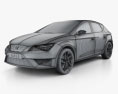 Seat Leon 2016 3d model wire render