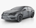 Seat Leon wagon 2016 3d model wire render