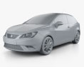 Seat Ibiza SC 2014 3d model clay render