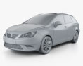 Seat Ibiza ST 2014 3d model clay render