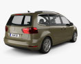 Seat Alhambra 2014 3D 모델  back view