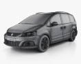 Seat Alhambra 2014 3D-Modell wire render