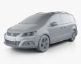 Seat Alhambra 2014 3D-Modell clay render