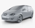 Seat Altea XL 2014 3D 모델  clay render