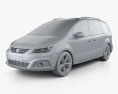 Seat Alhambra 2017 3d model clay render