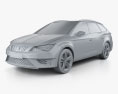 Seat Leon ST Cupra 280 2018 3d model clay render