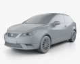 Seat Ibiza SC 2019 3d model clay render