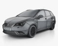 Seat Ibiza ST 2019 3D 모델  wire render