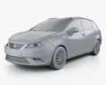Seat Ibiza ST 2019 3D 모델  clay render