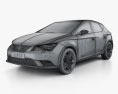 Seat Leon 2016 3D-Modell wire render