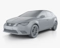 Seat Leon 2016 3D-Modell clay render