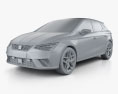 Seat Ibiza Xcellence 2019 3D 모델  clay render