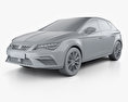 Seat Leon Cupra 300 2018 3d model clay render