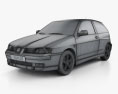 Seat Ibiza 3门 1999 3D模型 wire render