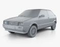 Seat Ibiza 3-door 1993 3d model clay render