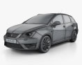 Seat Ibiza ST FR 2017 3d model wire render
