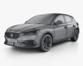 Seat Leon FR 5-door hatchback 2022 3d model wire render