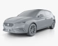 Seat Leon FR 5-door hatchback 2022 3d model clay render