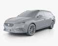Seat Leon FR eHybrid sportstourer 2022 Modèle 3d clay render