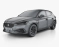 Seat Leon FR eHybrid 5-door hatchback 2022 3d model wire render