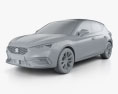 Seat Leon FR eHybrid 5-door hatchback 2022 3d model clay render