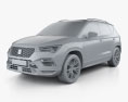 Seat Ateca Xperience 2022 3D 모델  clay render